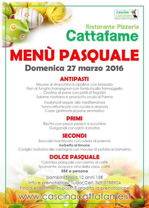 Menù Pasqua 2016